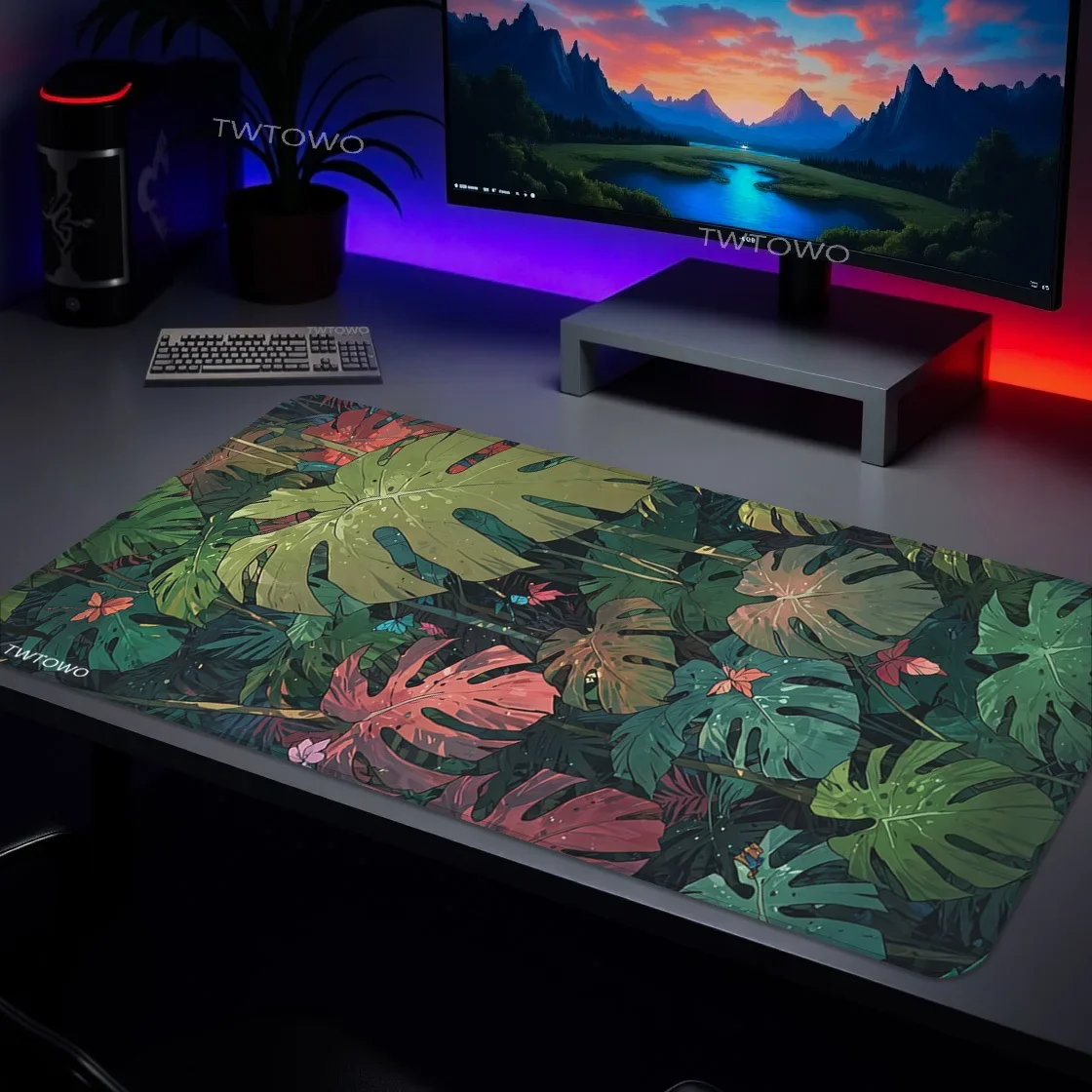 マウスパッド ゲーミング グリーンリーブス XL ホーム HD ラージ 新品 マウスパッド XXL マウスマット カーペット 滑り止め 天然ゴム コンピューターテーブルマット