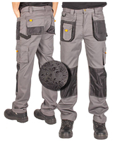 Men's Work Pants for the waist-cargo pants with knee caps-Health & Safety Grey FIRI