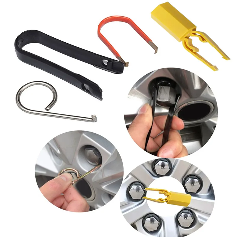 Alloy Wheel Bolt Nut Caps Covers Puller Remover Tool Mini Portable Tweezers Wheel Repairing Tool For Audi Volkswagen Peugeot