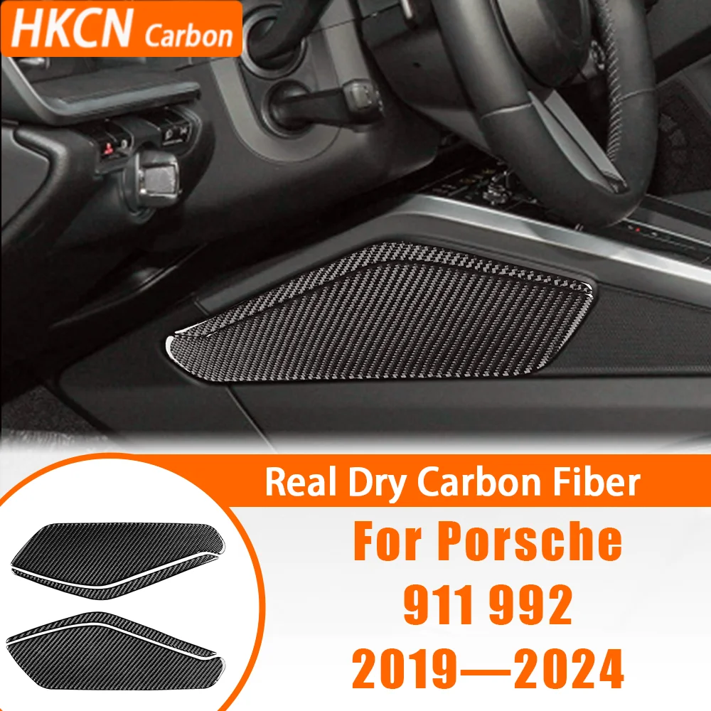 

Carbon Fiber Gear Console Sides Panel Interior Cover Trim Modification Sticker Car Accessories For Porsche 911 992 2019—2024