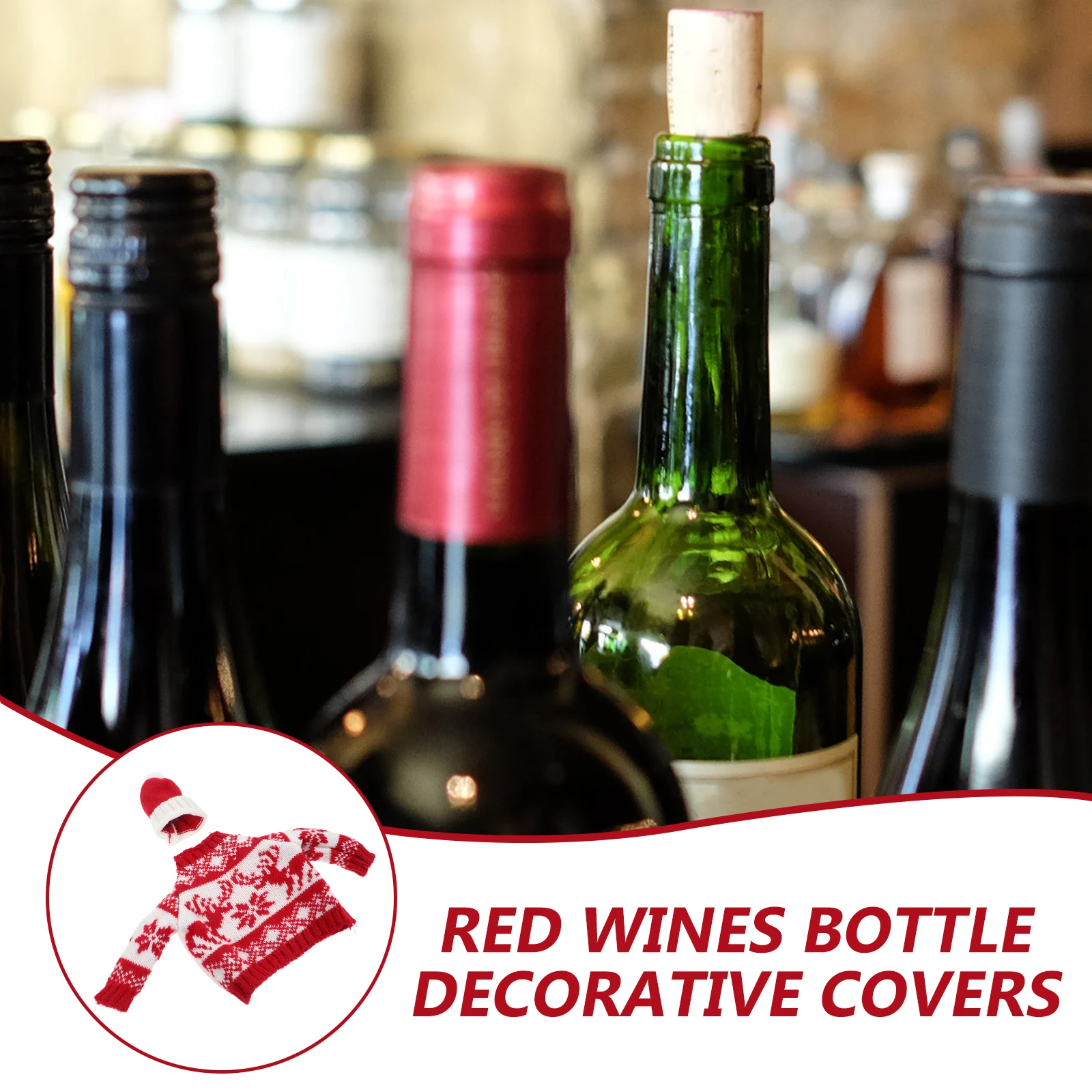 

Xmas Bottle Gift Bag Knitted Wine Cover Christmas Decor Clothes Decorate Decorations