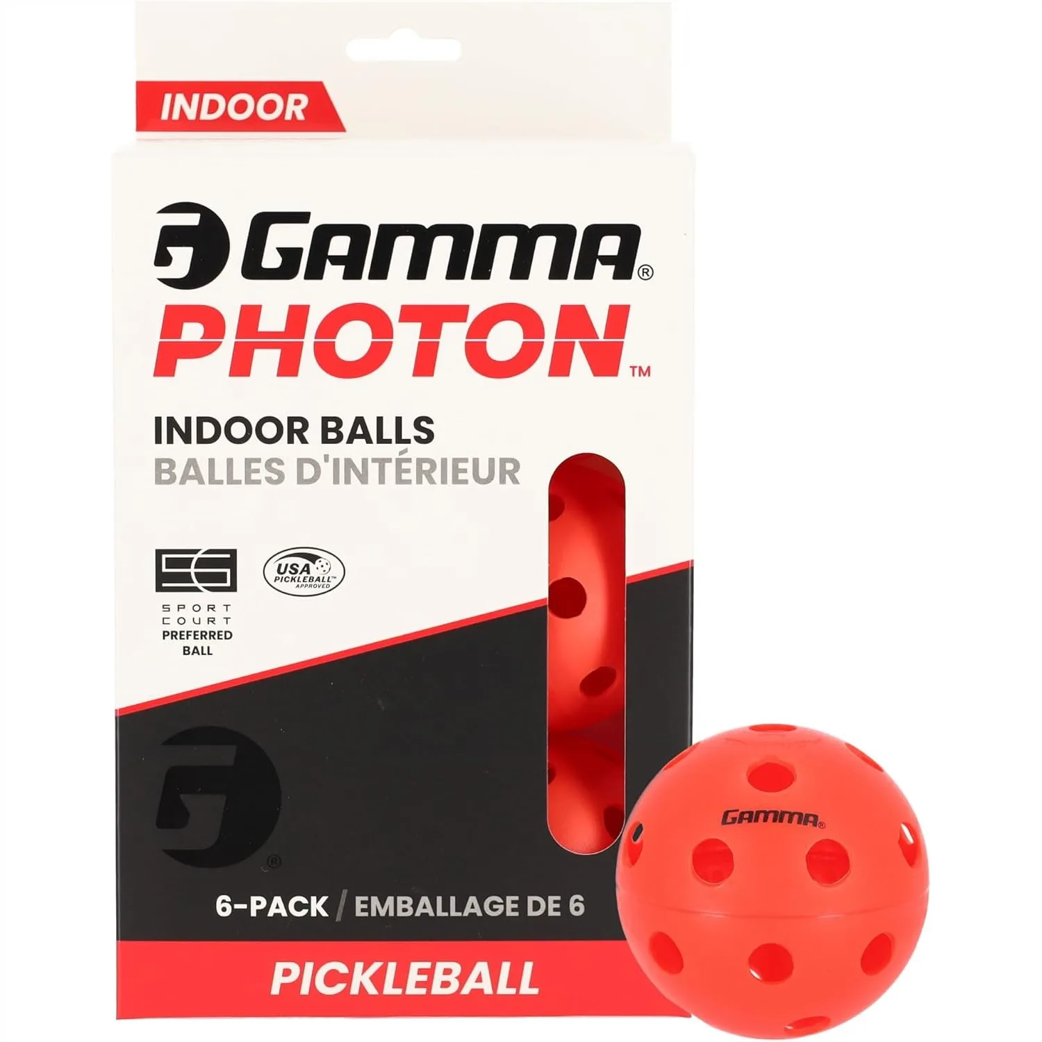 

USAPA Approved Pickleballs for Indoor Play, 26 Holes for Precise Flight, High Visibility Red with Consistent Bounce