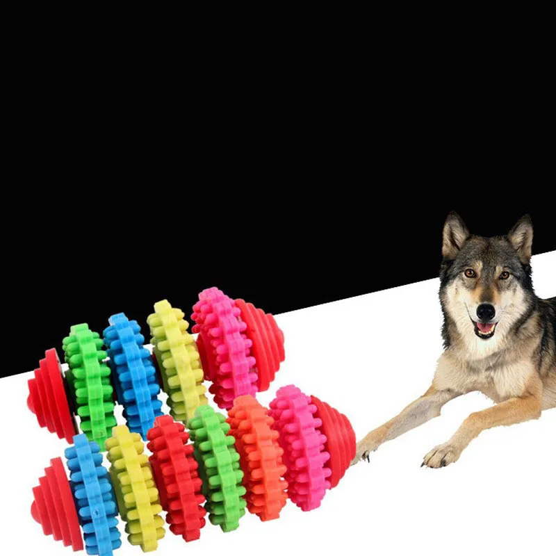 

New Pet Colorful Gear Toy Teeth Grinding Cleaning Resistance Biting Training Toy TPR Rubber Material Pet Supplies Accessories