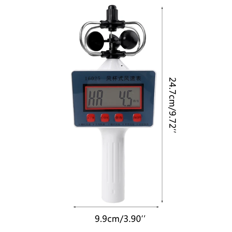 Upgraded Anemometer Wind Speed Gauge Cup Style Digital Professional Small Average Wind Speed for Measuring Wind Instan