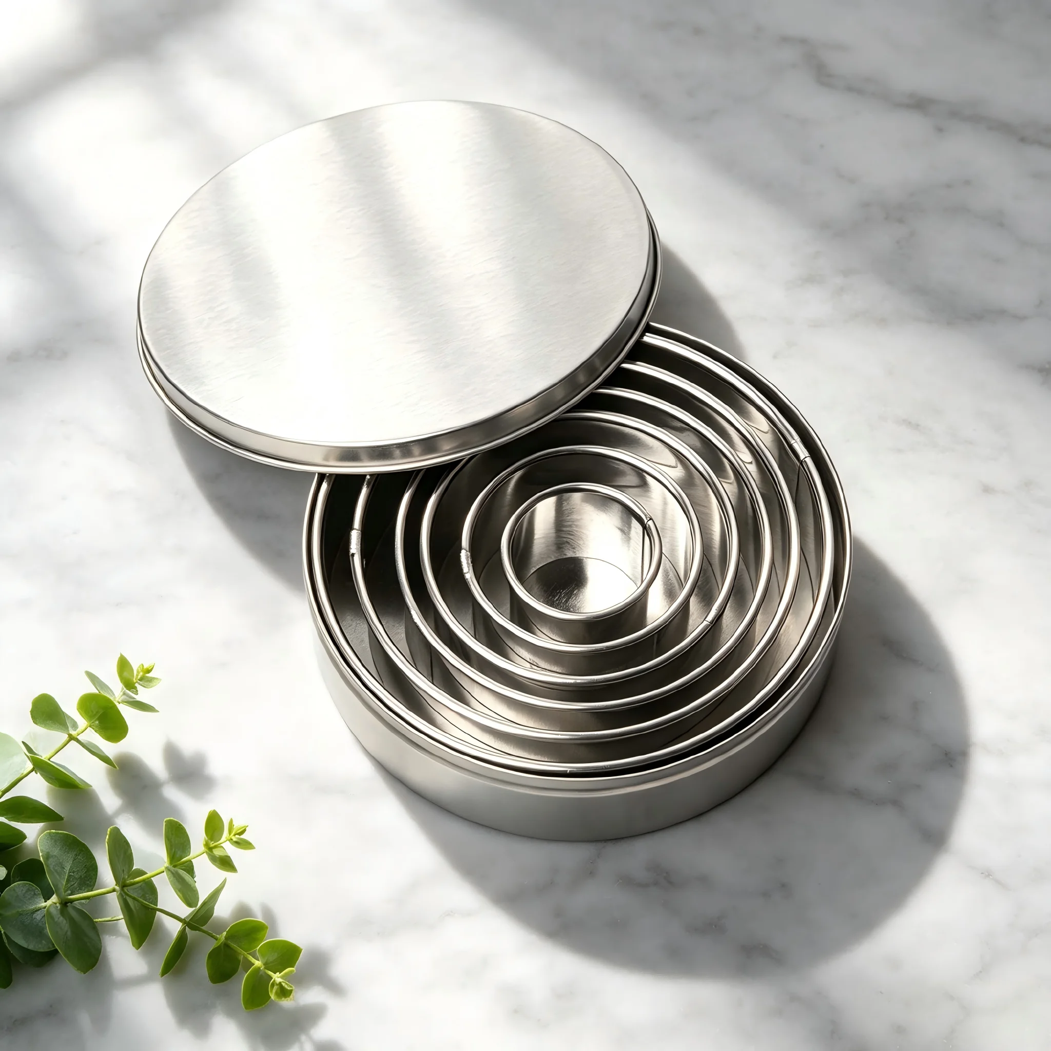 Image of 6-teiliges Mousse-Ring-Set, Lebensmittelechter Edelstahl mit Abgerundeten Kanten, Runde Gebäckausstecher, für Kuchen, Mousse, Donuts, Kekse, Fondant und Backwaren