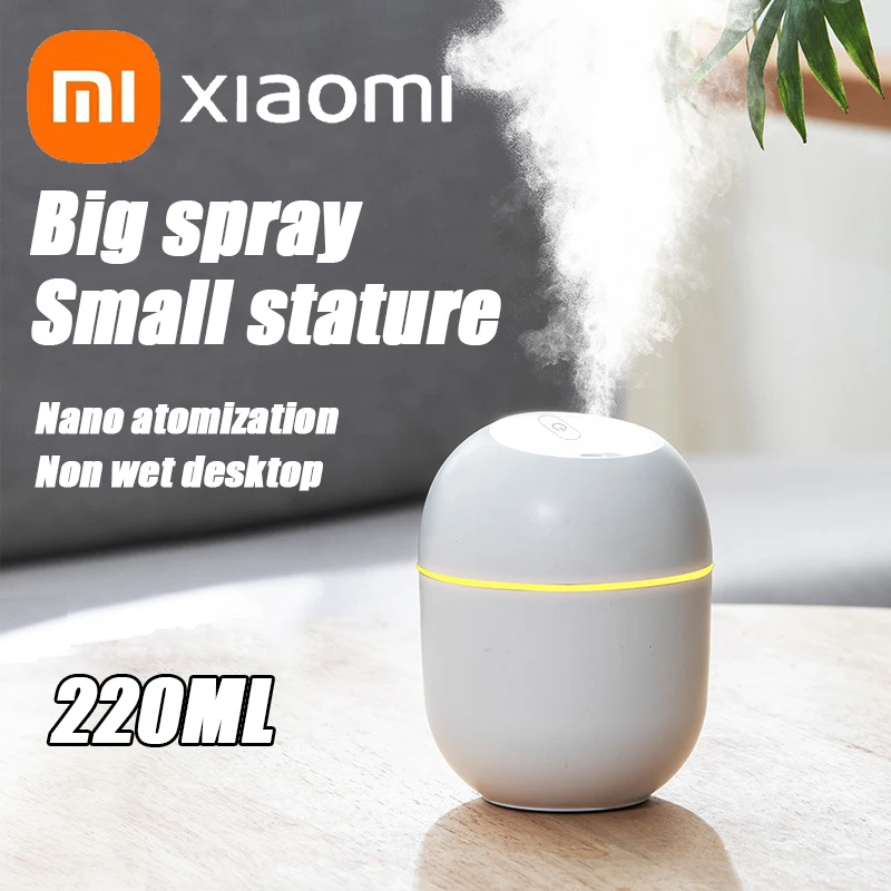 2024 Xiaomi Air Humidifier LED Ambient Light Spray Humidifier Aromatherapy Essential Oil Diffuser USB Rechargeable Air Purifier