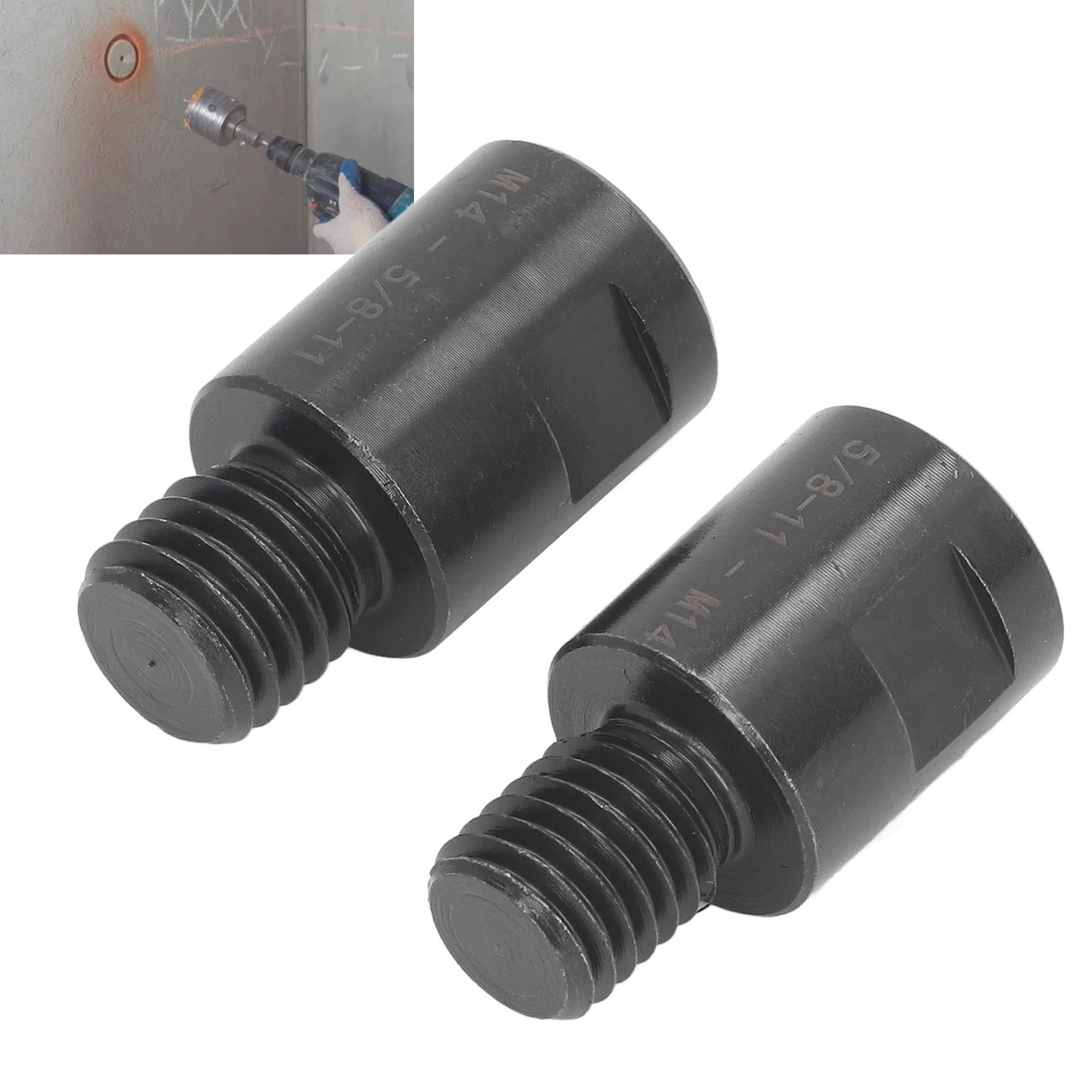 2Pcs Thread Adapter Thread Conversion Adapter 5/8in to M14 M14 to 5/8in for Lathe Drill Lathe Headstock Spindle Adapter