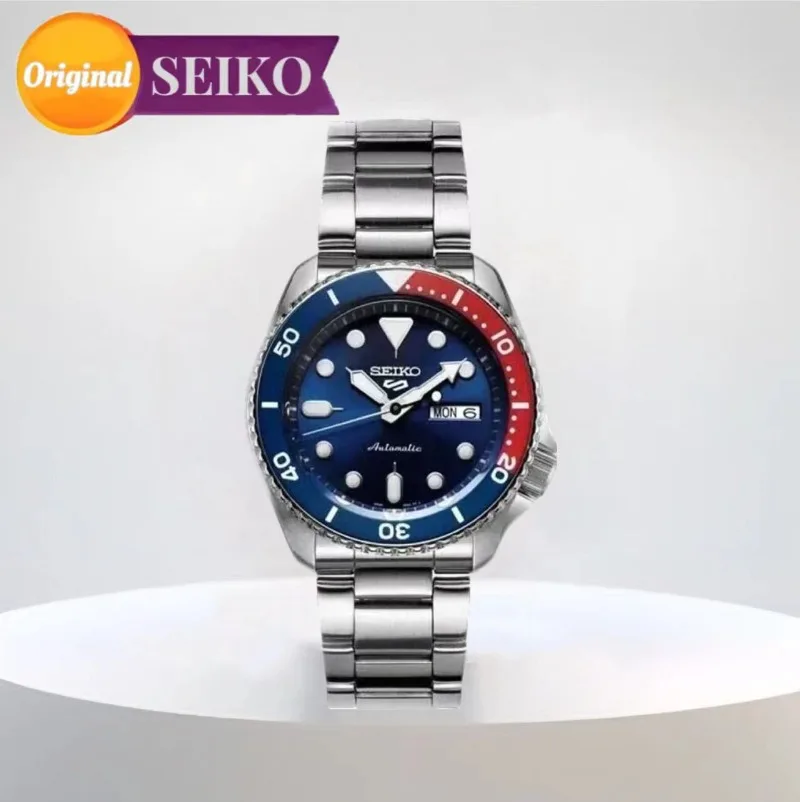 SEIKO Watch Original SRPD53K1 Seiko 5 Series for Men\'s Watches Calendar Waterproof  Steel Band Round Rotatable Wristwatches