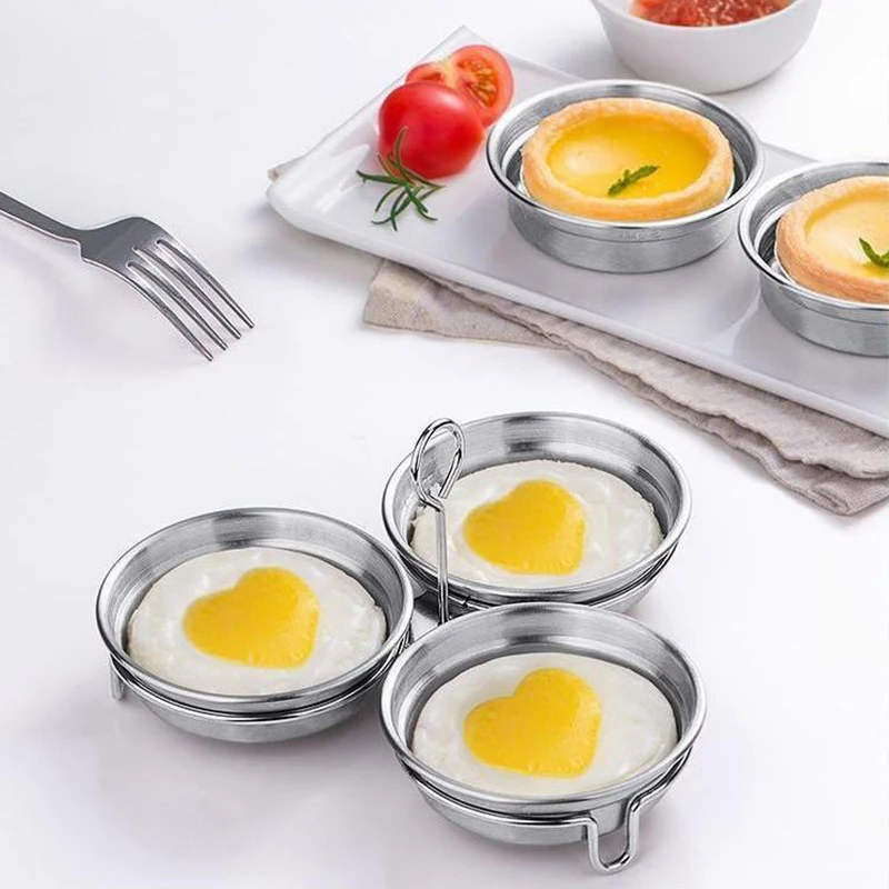 Stainless Steel Egg Poacher Poaching Pan Mould Egg Steamer Steamed Egges Mold Hoousehold Kitchen Cooking Tool Gadget