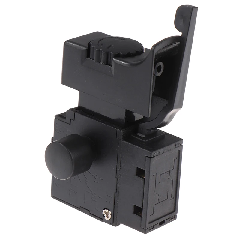 HMA73-1Pc FA2-6/1BEK Preto 6a 250v Interruptor de botão de gatilho de controle de velocidade de broca elétrica