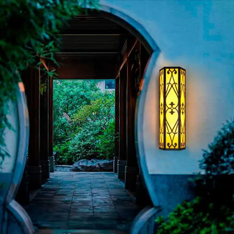 Waterproof led outdoor lighting porch light Vintage Corridor wall lamp chinese courtyard wall fixtures Garden Street Lamps