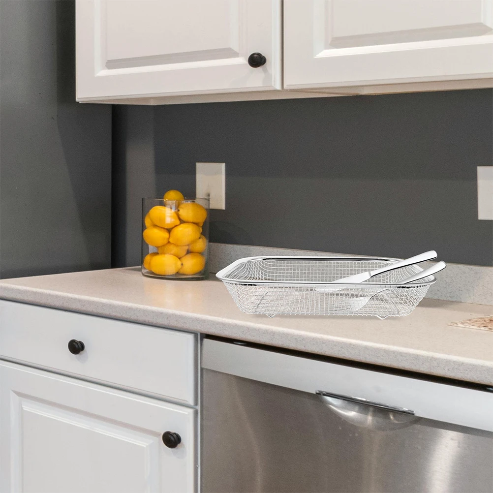 Cesta de utensilios para lavavajillas, organizador de cubiertos de acero inoxidable, estante de almacenamiento de cubiertos para encimera, cesta de malla fina para Cocina, 2 uds.