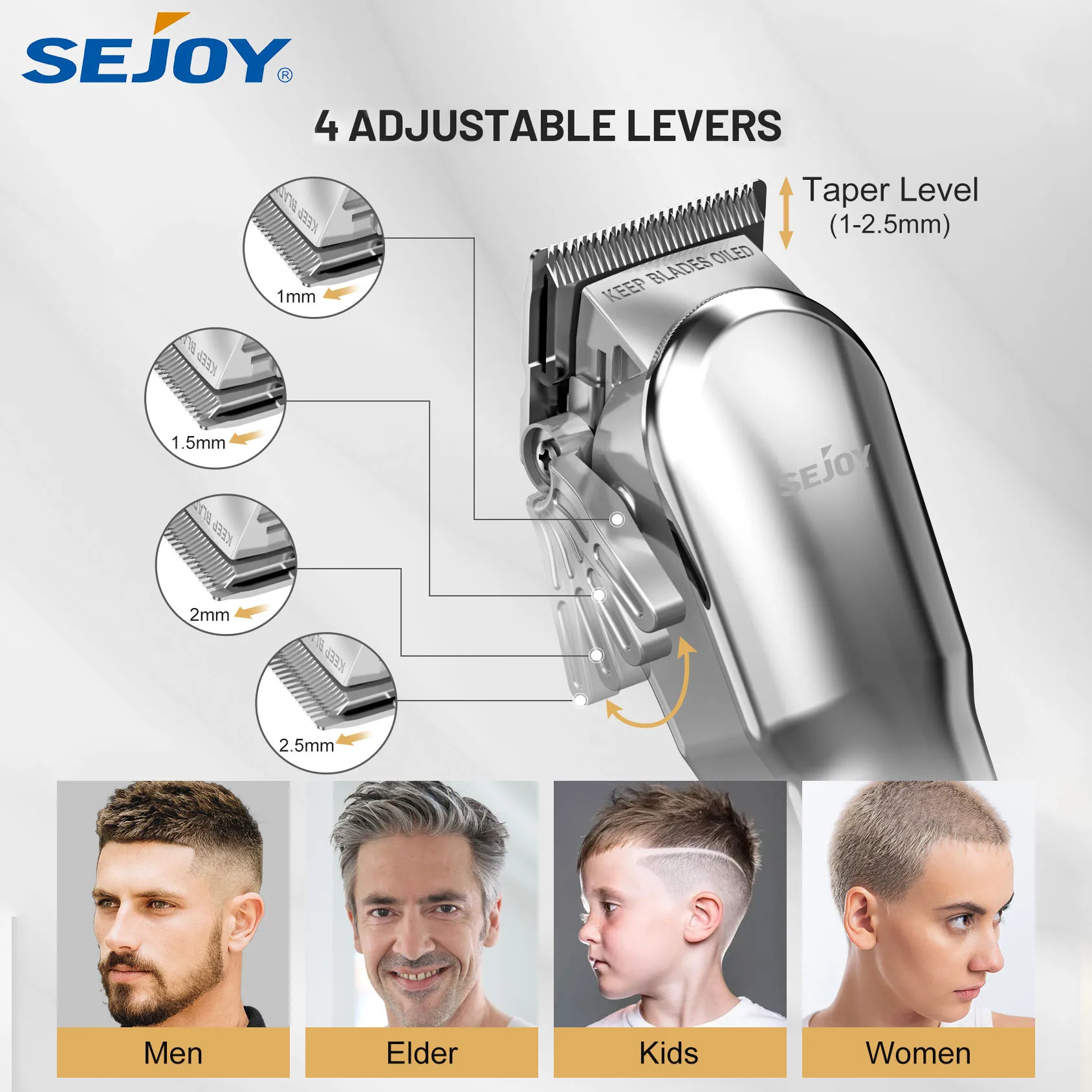 

Sejoy Профессиональная машинка для стрижки волос - Набор для стрижки волос Беспроводная парикмахерская машинка для стрижки волос со светодиодным дисплеем Машинки для стрижки волос для мужчин