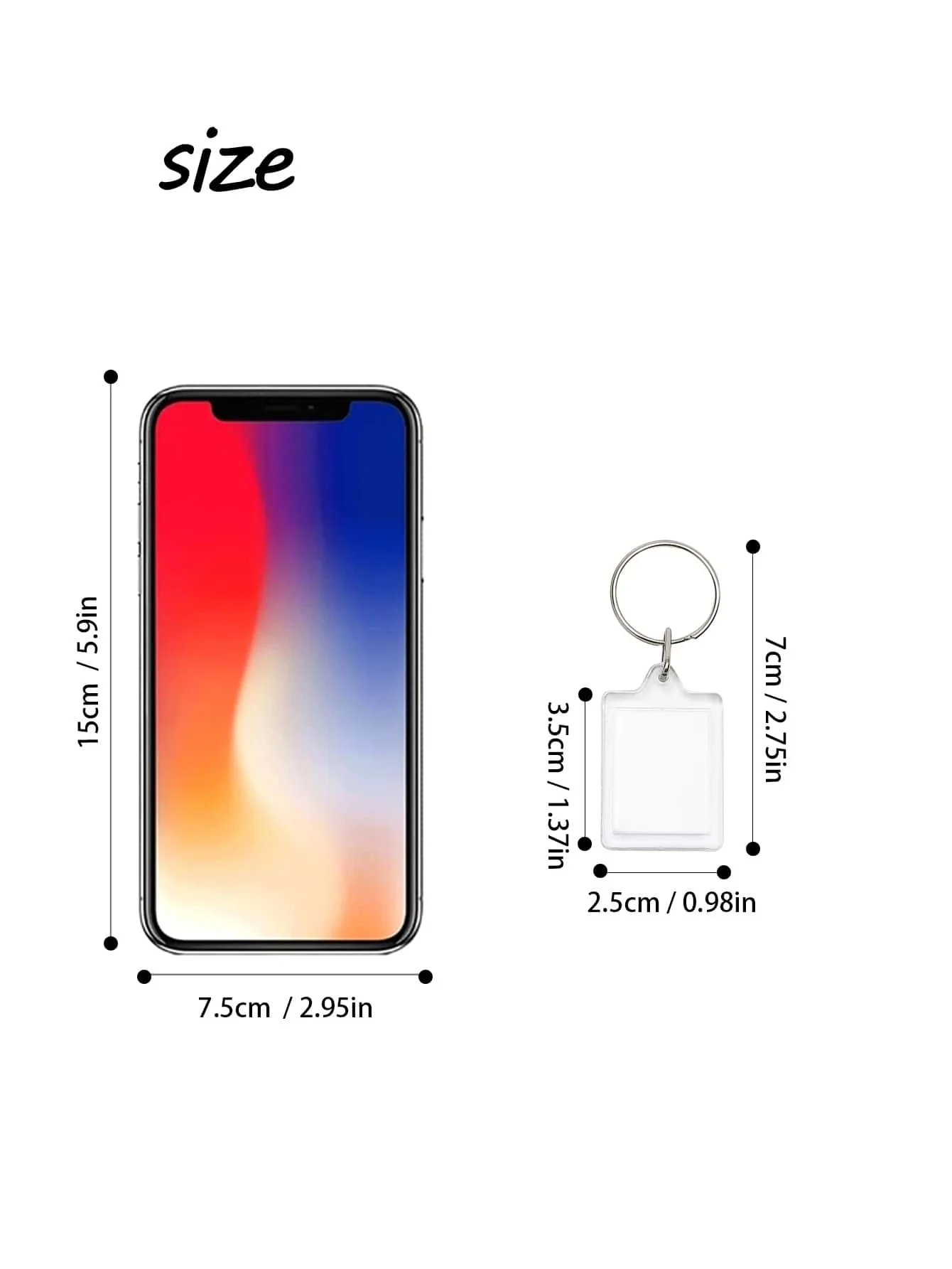 

3pcs/Pack Picture Frame Keychain Clear Photo Holder Diy Keyring Pendant Accessory With Gift Bag, For Backpack, Birthday, Party,