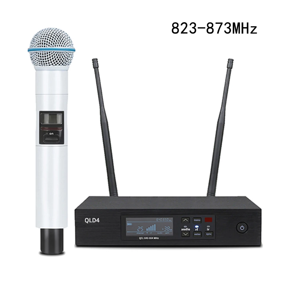 

accessories musical instrument pickup FOR QLXD4 White 800MHz Professional Wireless Microphone UHF Singing Wedding Performance