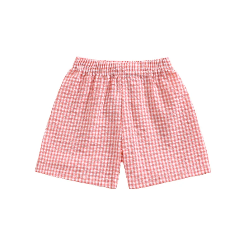 Cathery Toddler Summer Shorts Plaid Print Loose Casual Elastic Waist Short Pants for Newborn Boys Girls Clothes 9M-4T