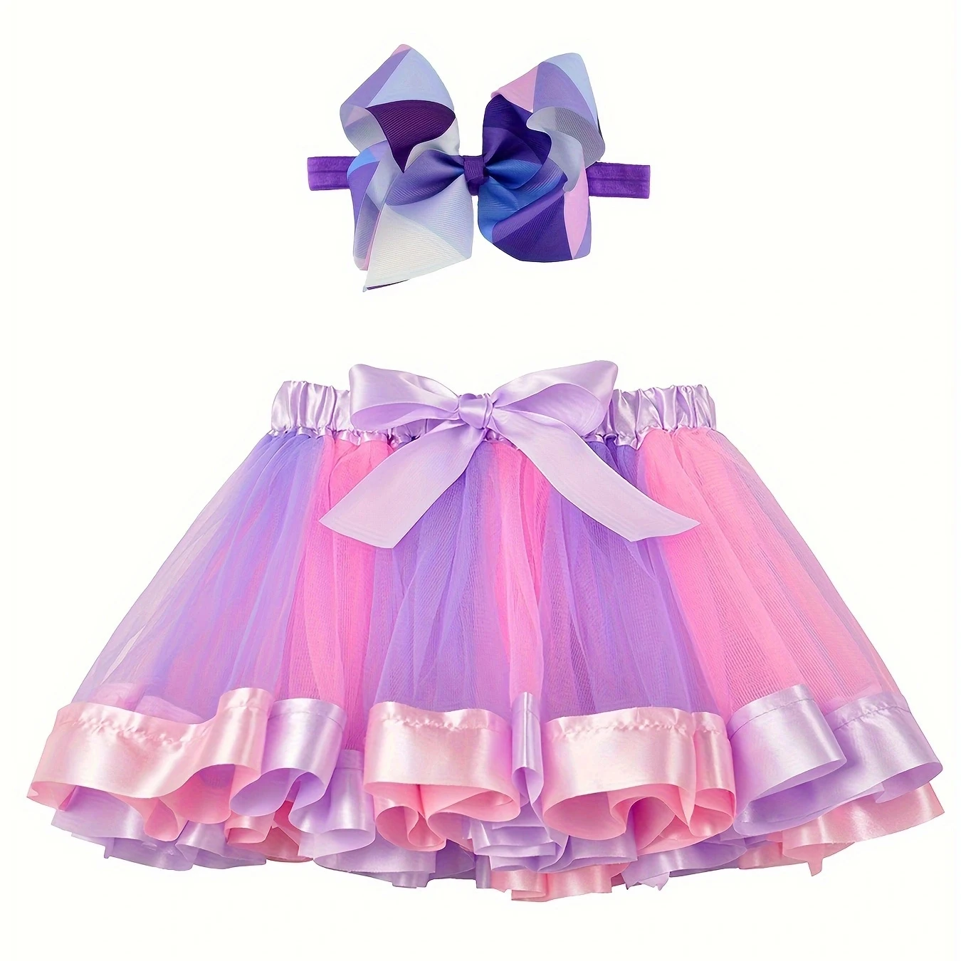 Mini skirt Party With Hairpin 2024 Tutu Skirt Baby Girl Skirts Princess Rainbow Tulle Skirts Girls Clothes Children Clothing