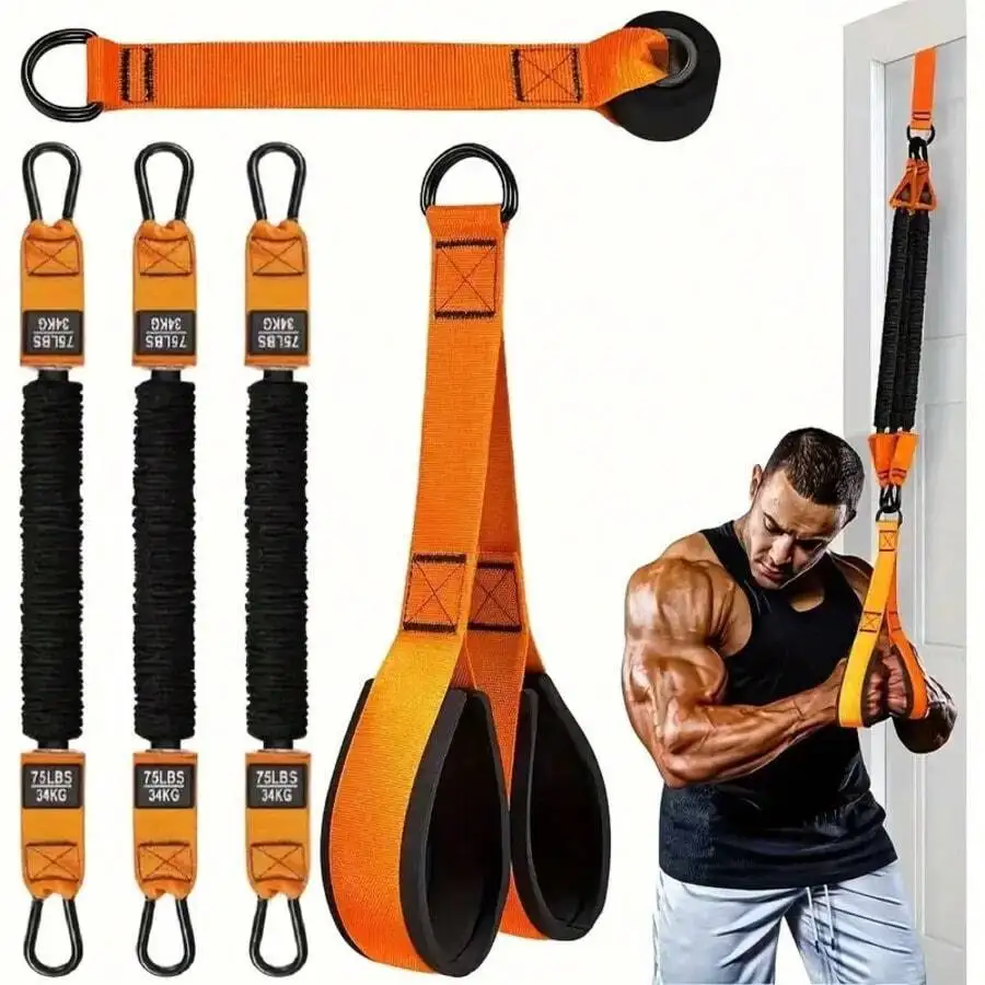 1Set Arm Strength Trainer(225 BLS),Free To Mix And Match,Fitness ResiBand,Home Gym Equipment,Workout Bands With Handles,Door Anc
