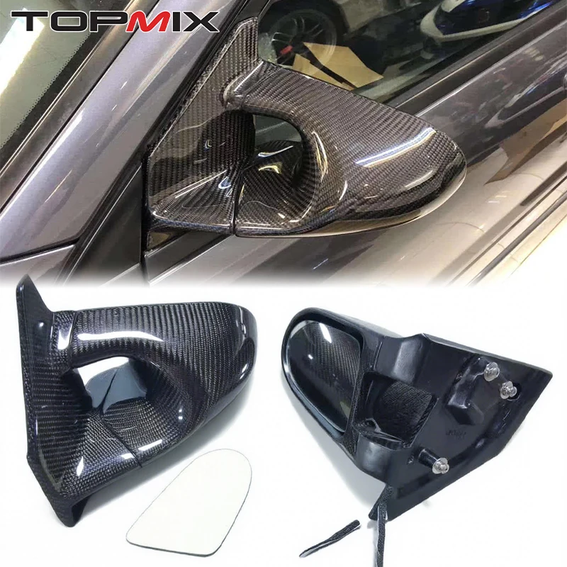 

For Lancer Evolution VII VIII IX Mirror High-Quality Carbon Fiber Bullet-Style Rearview Mirror Housing Teardrop