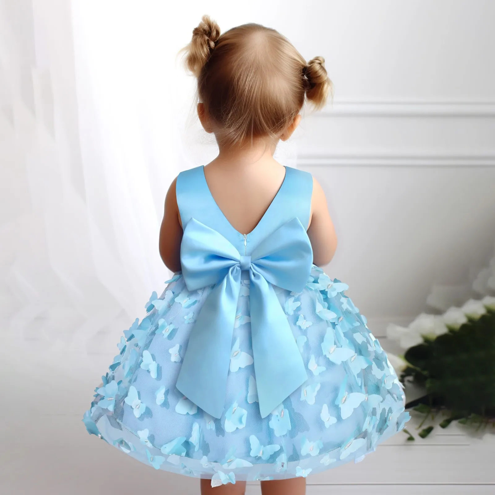 2024 Baby Princess Dress For Girls Pageant Clothes Infant Birthday Baptism Party Dress Newborn Baby Girls Wedding Costume 0-18M