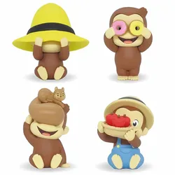 New Cute Curious George Monkey Small PVC Figure Set Children Toys
