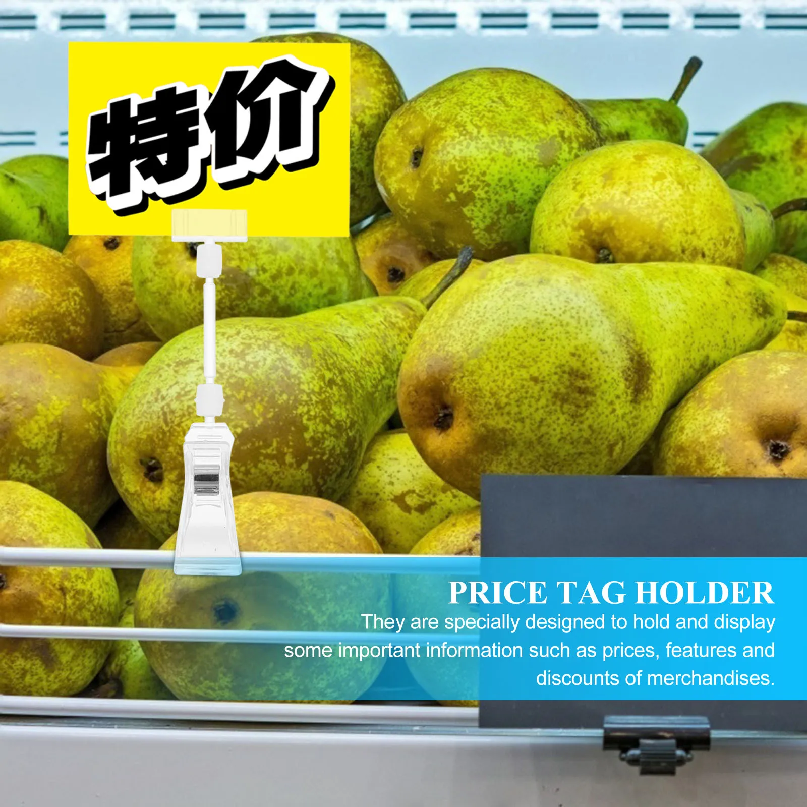 5 Buah Klip Akrilik Transparan untuk Display Harga di Toko Ritel, Penyangga Label Makanan, Rak Label Meja, Klip Display Iklan