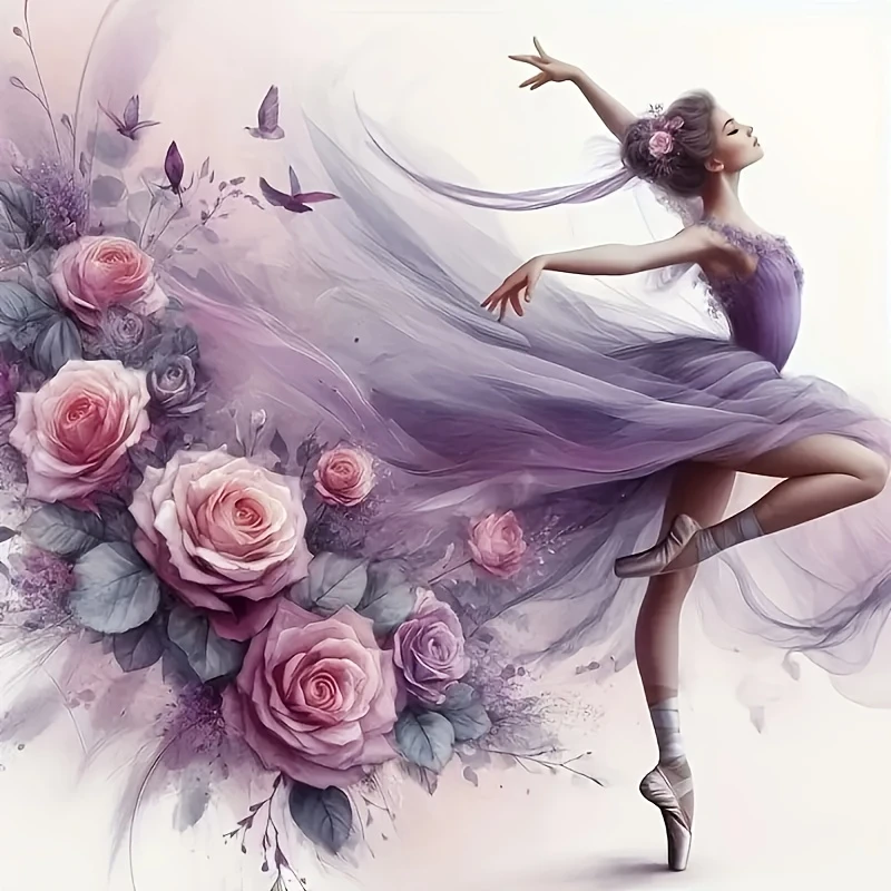 Puzzle für Erwachsene, Rose und Ballett-Tänzerin, Heimdekoration, Puzzlespiele für Erwachsene, Familienspaß, Bodenpuzzles, Lernspielzeug für Kinder