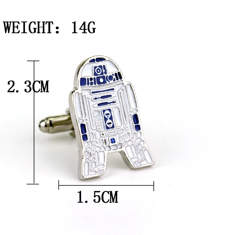 Lèvent de manchette en émail de film Star VAN, boutons de manchette robot R2-D2 marijuana ing, accessoires vestisensen métal, jouets cadeaux pour Gérérateur