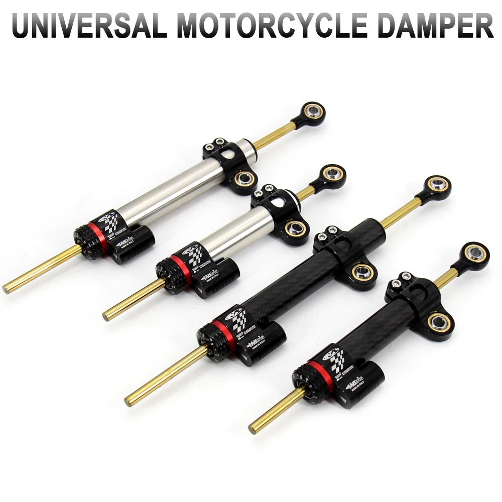 255/345mm Universele Motorfiets Stuurdemper Voor Yamaha MT10 MT07 MT09 Xmax ZX6R YZF CBR650R Koolstofvezel richting Stabilisator