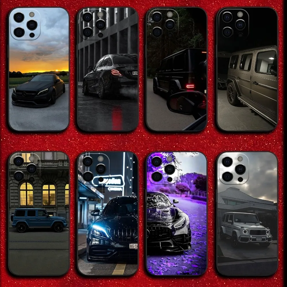 

Sport Car M-Mercedes Phone Case For iPhone 16,15,14,13,12,11,Pro,XS,Max,XR,Plus,Mini Soft Black Cover