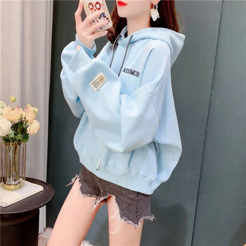 Women Goth Elegant Za 2024 Winter Clothes Woman Sweatshirt Aesthetic Hoodie Long Sleeve Harajuku Korean Autumn for Teens Coat Xl