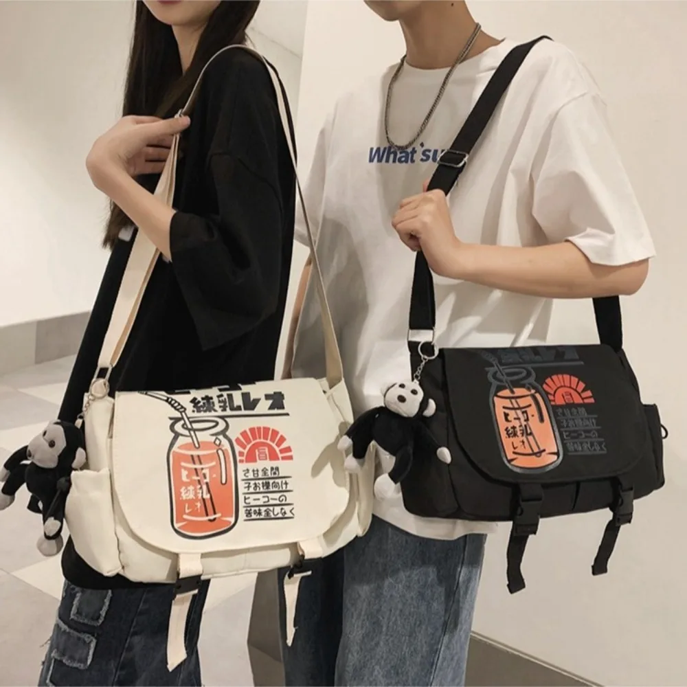 Moda náilon masculino crossbody saco casual estilo japonês saco do mensageiro grande capacidade estilo harajuku bolsa de ombro ao ar livre