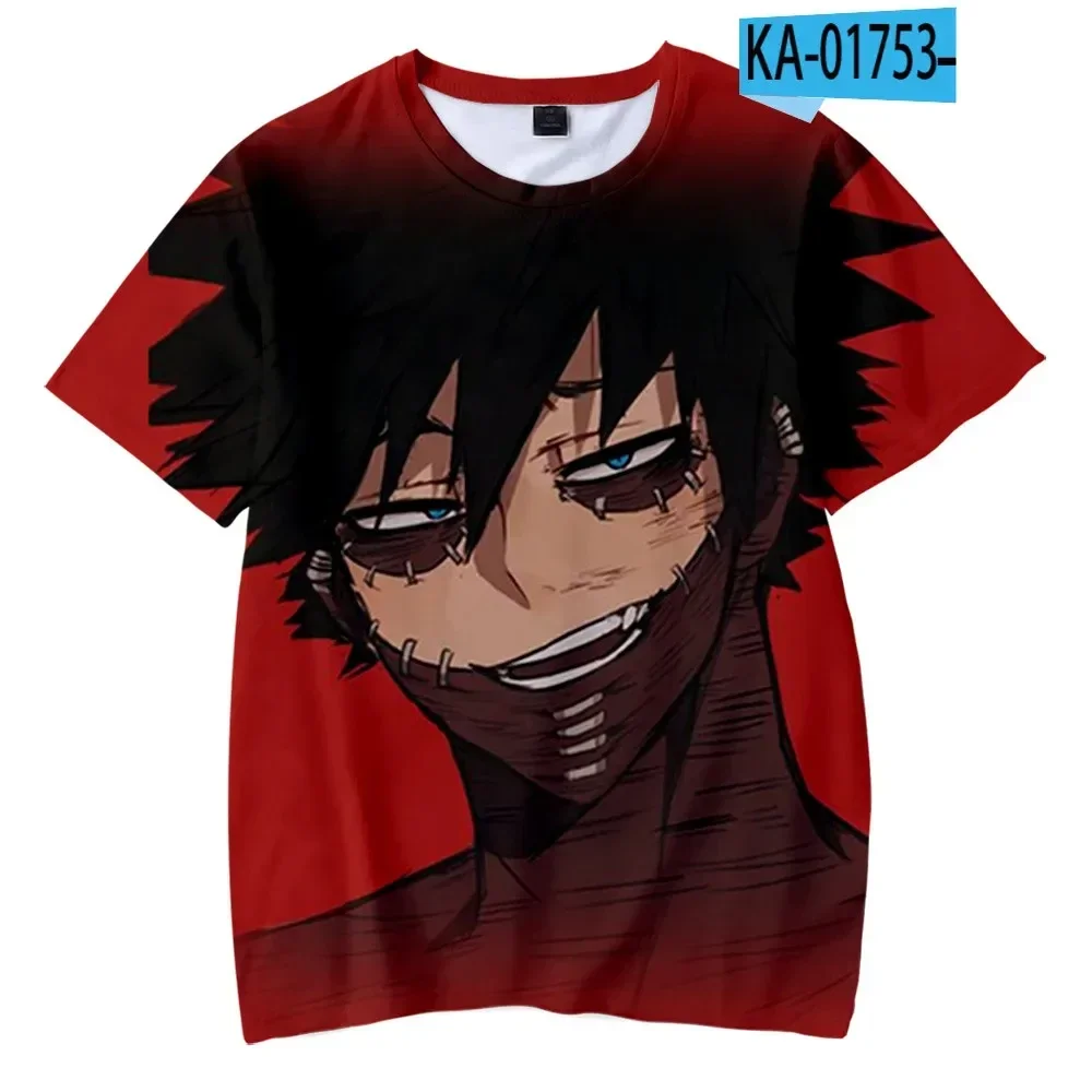 

New Summer Men Women Anime Harajuku Short Sleeve Unisex Short Sleeve Tops My Hero Academia Dabi 3D Fashion Print T-shirt