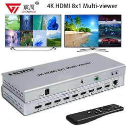 4K HDMI 8x1 Multi-viewer 8 In 1 Out HDMI multiviewer Seamless Switcher 8 picture HDMI Multiviewer 1 TV Monitor visualizza Multi schermo