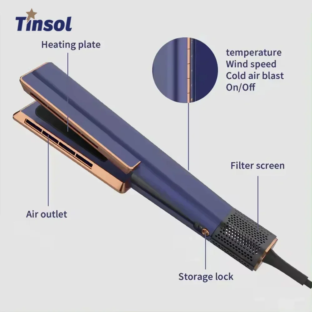 Multi styler secador de cabelo e alisador 2 em 1 110000rpm escovas de cabelo elétricas com fluxo de ar intuitivo para estilo sem esforço