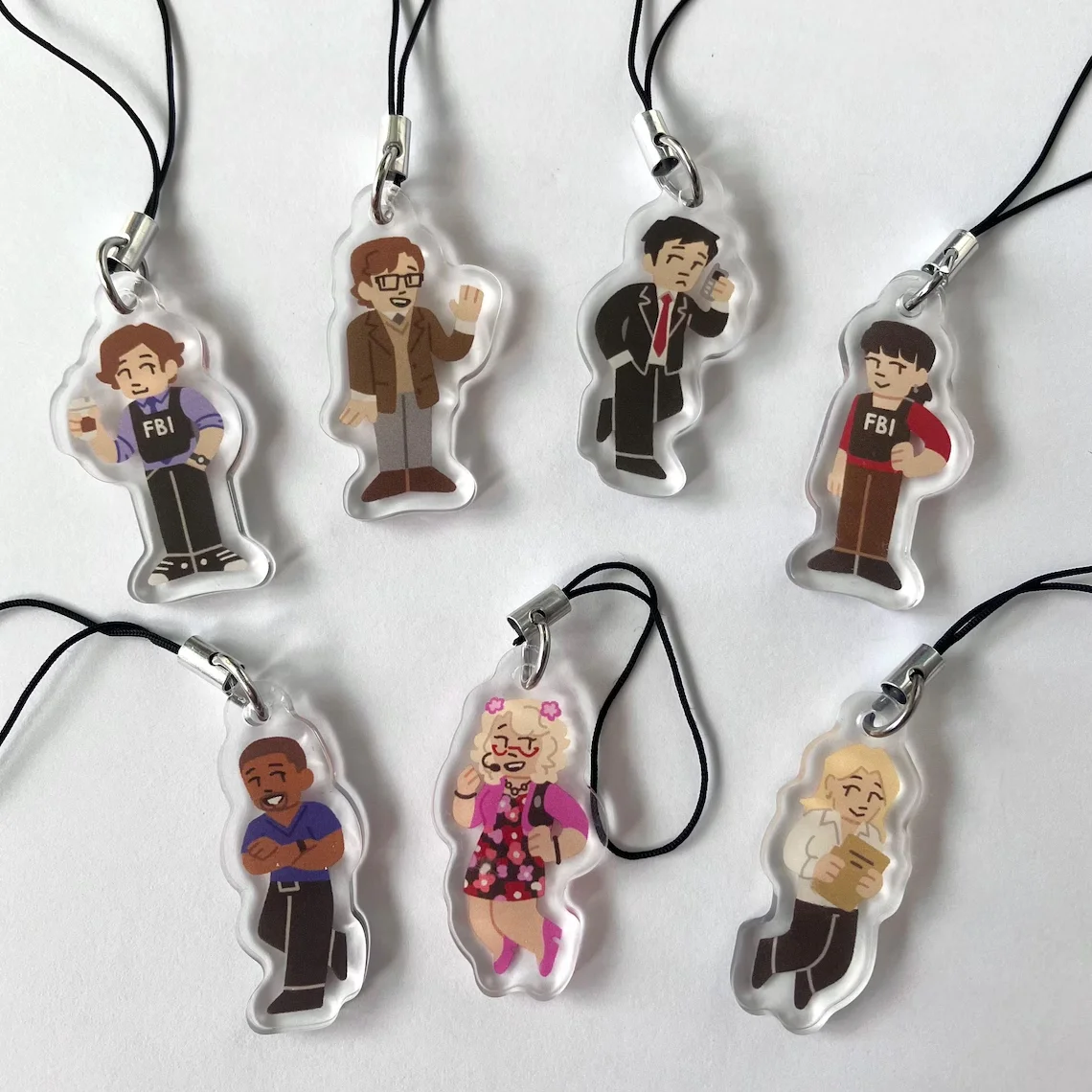 Criminal Minds Acrylic Phone Charm Keychain Fashionable Phone Accessory