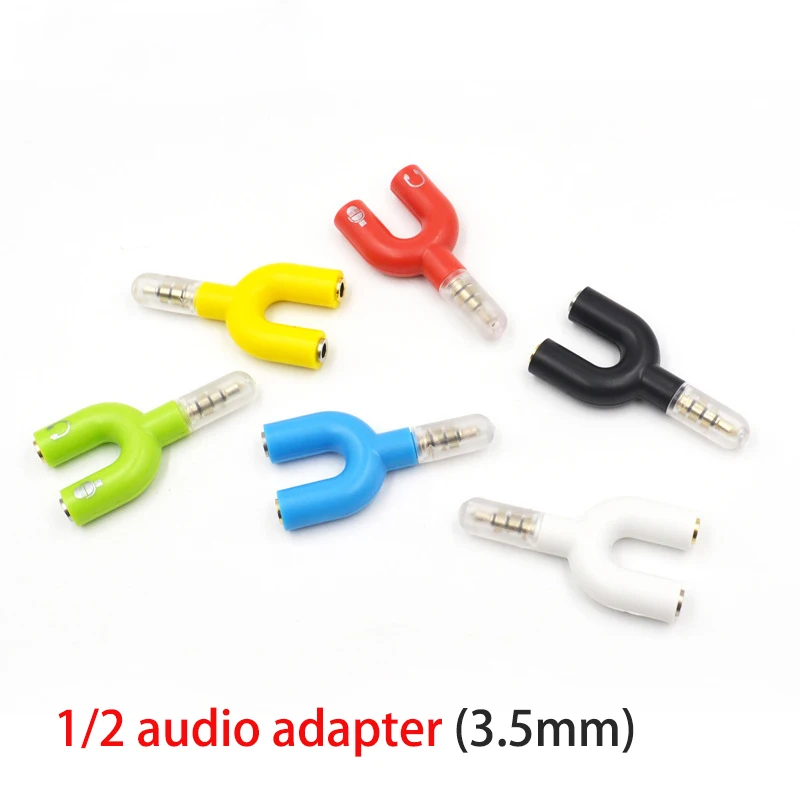 1 Piece Of Dual 3.5mm Audio One To Two Converter Headphone Expansion One To Two Adapter For Computer Phone Crossover Couple Plug