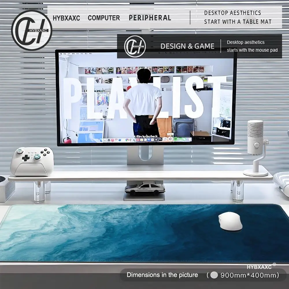 Abstract Ocean Waves Large Gaming Mouse pad Computer HD Keyboard Pad Mouse Mat Anti-Slip Office Mousepad Desk Accessories