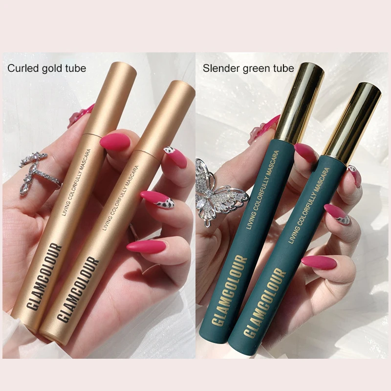 Tusz do rzęs Glam Color kolorowym tuszem do rzęs wydłużenie rzęs rzęsy Curling grube trwałe wodoodporne szybkoschnące kosmetyki damskie