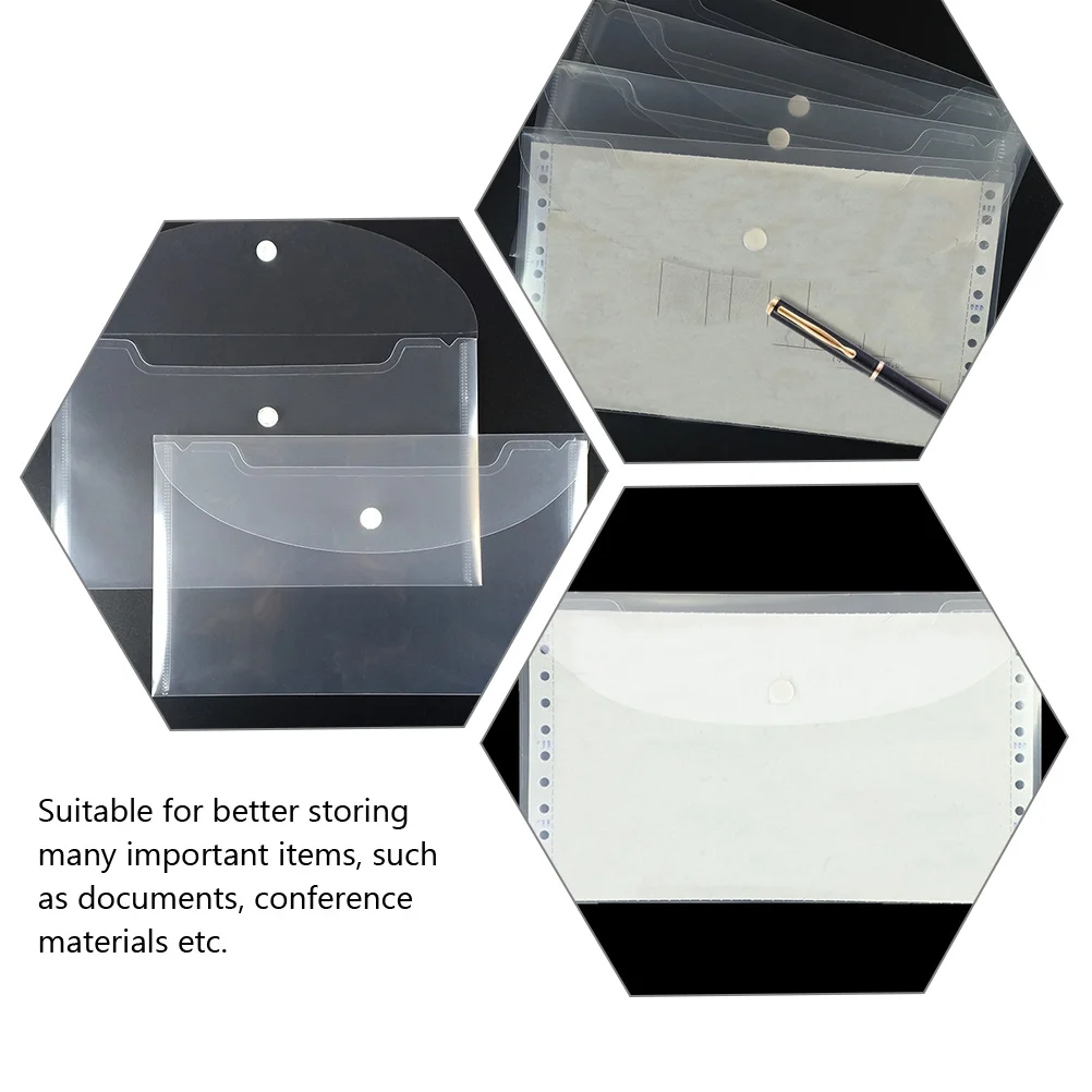 20 Pcs Invoice Storage Bag Receipt Organizer File Folder Documents Keeper Clear Pouch Transparent Document Holder Lightweight