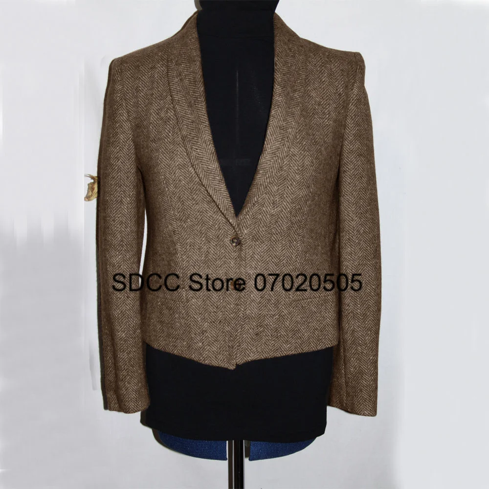 

Herringbone Women's Blazer Single Breasted Slim Fit Wool Jacket Luxury Birthday Party High Street Customization New in Jackets