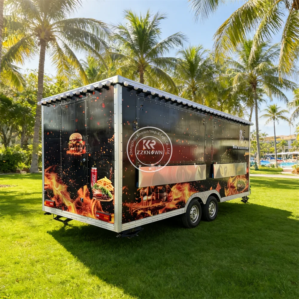 

Fully Equipped Food Truck Fast Food Cart Coffee Ice Cream Mobile Kitchen Catering Concession Food Truck Trailers For Sale