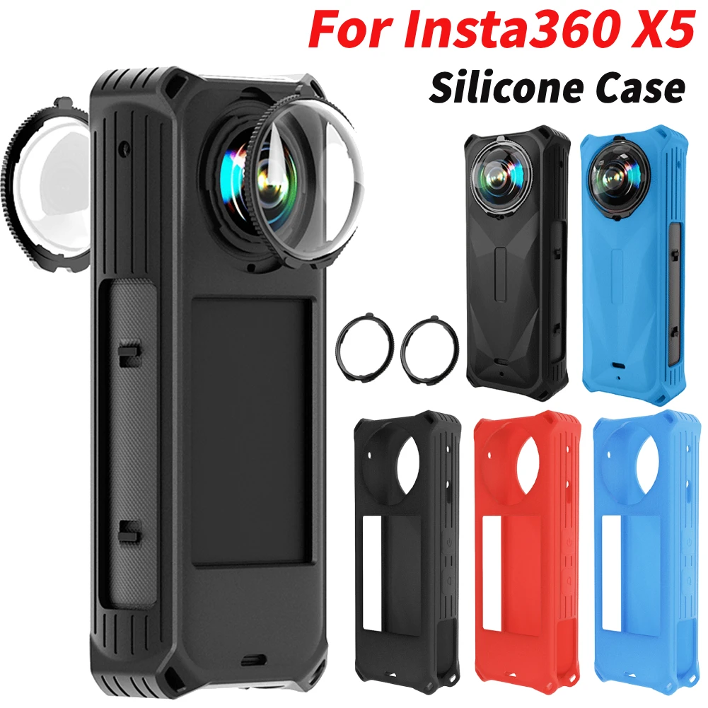 Силиконовый защитный чехол для Insta360 X5, защитный чехол, чехол для корпуса, универсальная защита для Insta360 X5, аксессуары для камеры