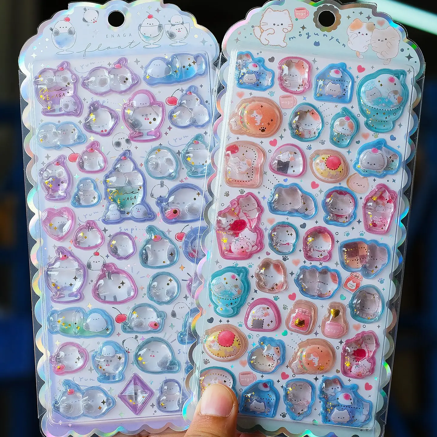 1 ud./4 Uds. Pegatinas en relieve 3D con forma de unicornio y gatos dulces de dibujos animados para álbum de recortes Diy, adhesivo de papelería para diario, pegatinas bonitas para decoración