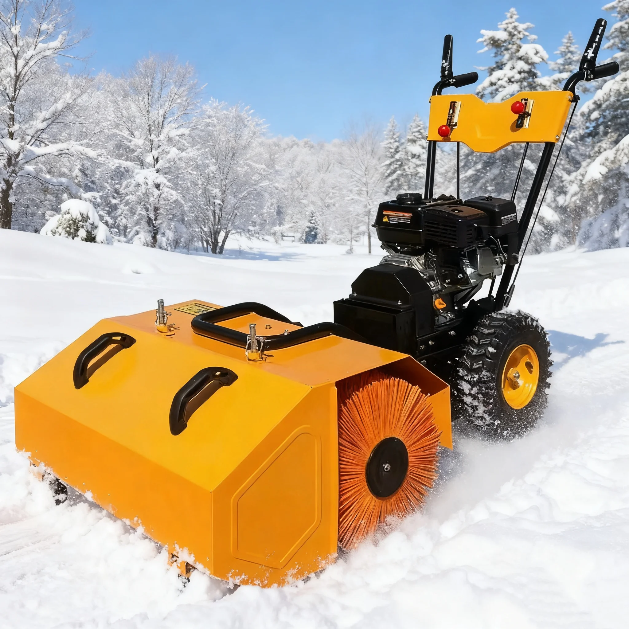 

Handheld Snowplow, Self Powered Snow Sweeper, Multifunctional Snow Sweeper Suitable for Courtyard Gardens