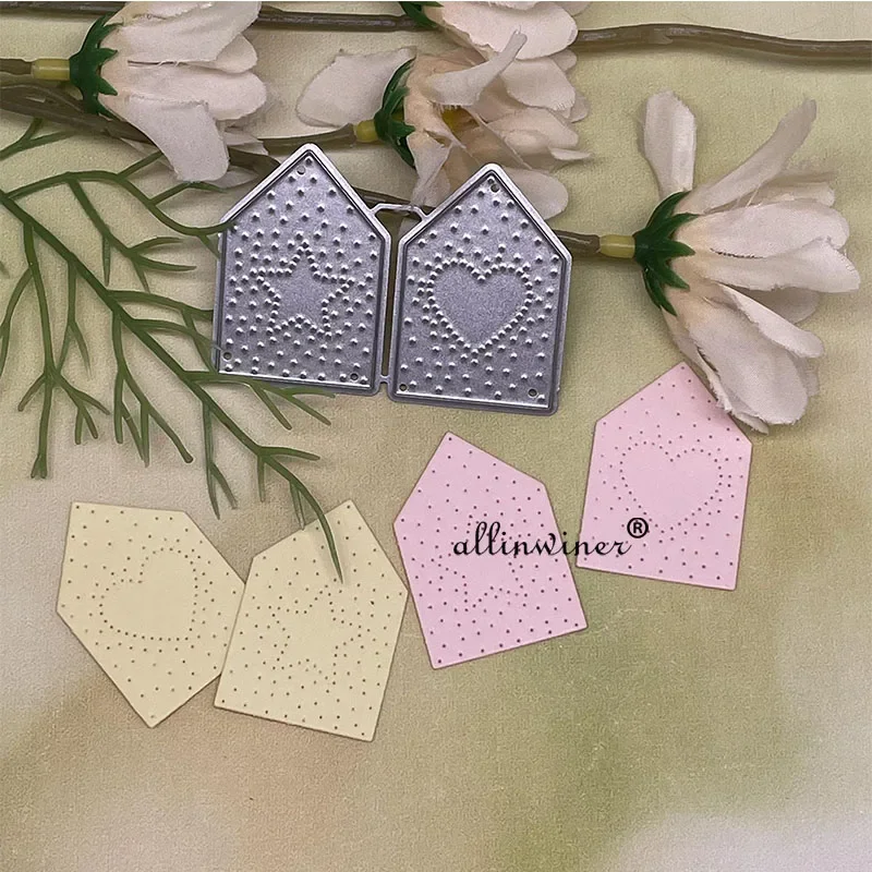 Herz-Pentagramm-Stern-Haus Metall-Stanzformen Schablonen für DIY Scrapbooking Dekorative Prägung Handarbeit Stanzschablone