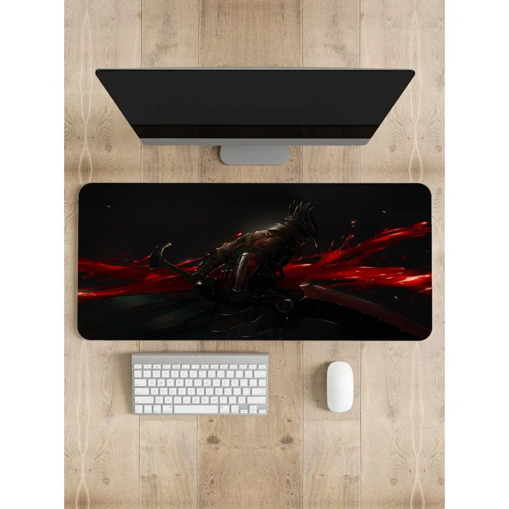 Tapis de souris de jeu Bloodborne : Tapis de bureau personnalisé sur le thème de l'anime, tapis de souris professionnel pour le gaming