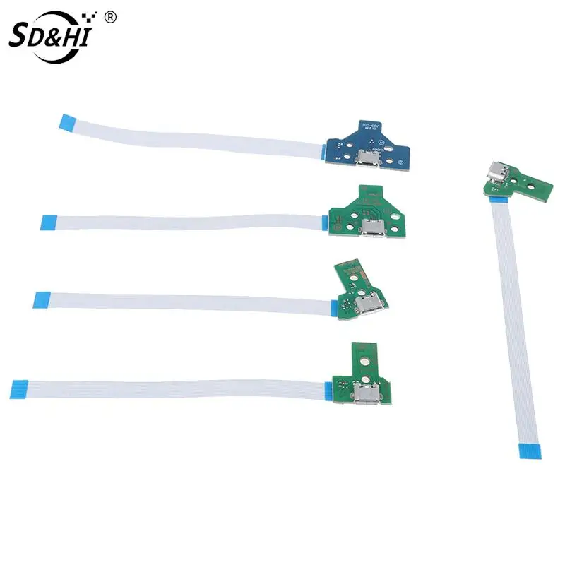 Porta de carregamento USB Socket Circuit Board, conector para PS4 Controlador, 12Pin, JDS, 011, 030, 040, 055, 14Pin, 1Pc