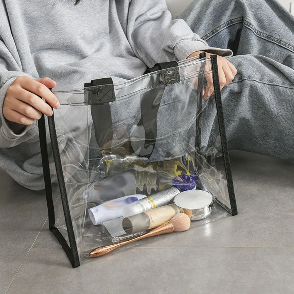 

Clear Nylon Pool Bag Transparent Travel Pouch Small Purse Organizer for Beach Gym Stadium Events Toiletry Handbag Cooler