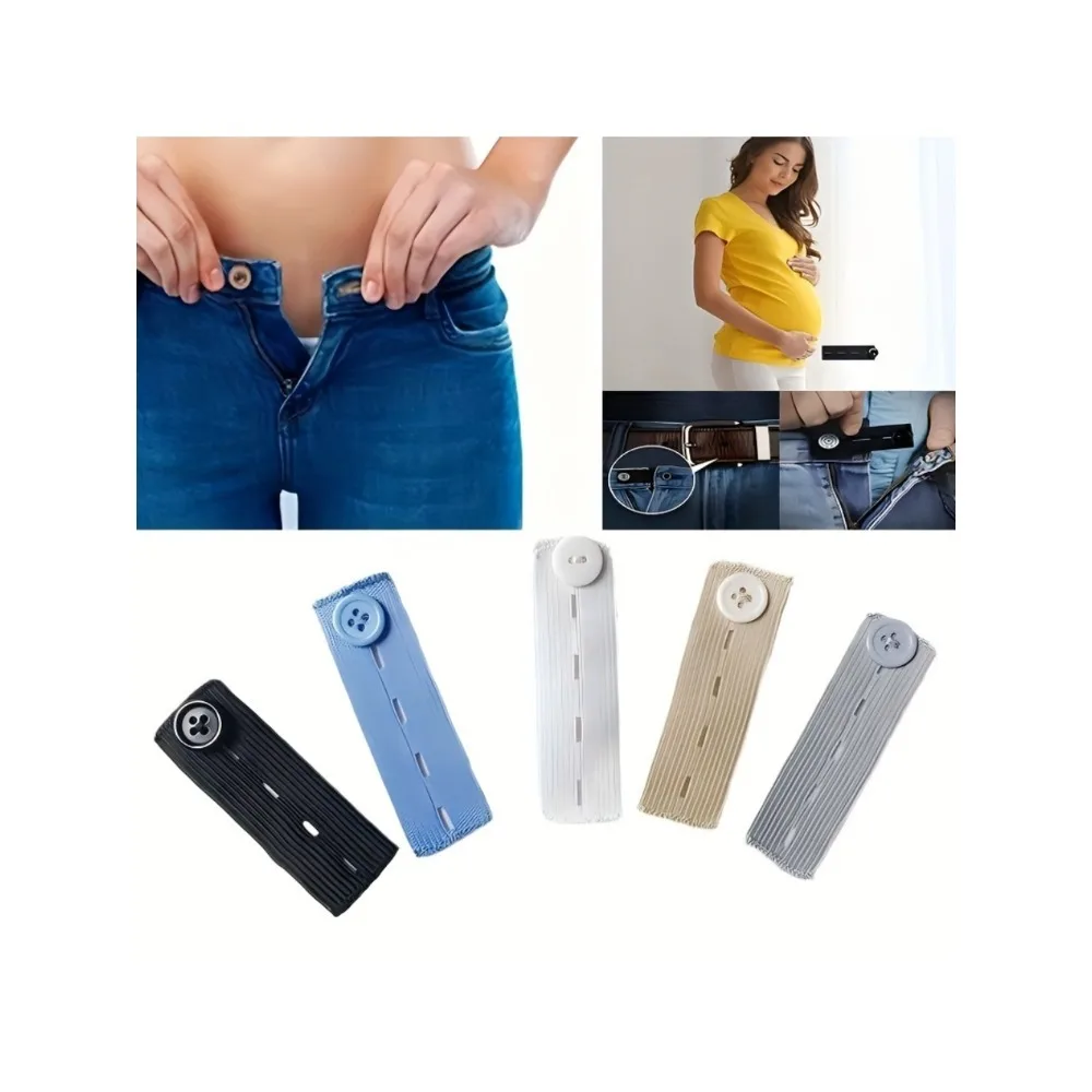 

1PC Elastic Adjustable Pant Waist Extension Tool - Removable Buckles for Maternity plus Size Men And Women's Jeans And Trousers